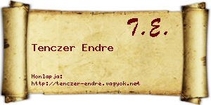 Tenczer Endre névjegykártya