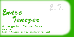 endre tenczer business card